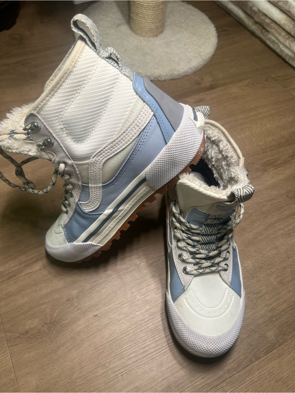Vans MTE High-Top Sneakers in Cream and Black